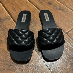 Black leather sandals